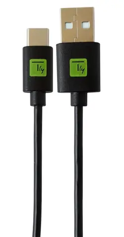 Techly USB-A-auf-USB-C-Kabel (0,1 m, schwarz) / USB 2.0 / Schnellladefunktion