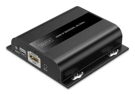 Digitus HDMI IP-Receiver schwarz / Receiver / 4K/60Hz / HDMI 2.0 / Cat6 / IR