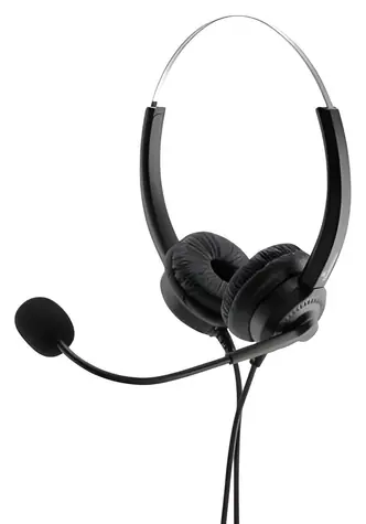 MediaRange Stereo-Headset USB 2.0, schwarz/silber / Kopfhörer mit Mikrofon / Binaural / USB-A / 2 m