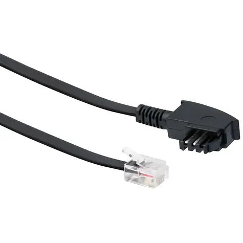 Schwaiger RJ-12-TAE-F schwarz / Telefonkabel / 6P2C-6P4C / 3 m
