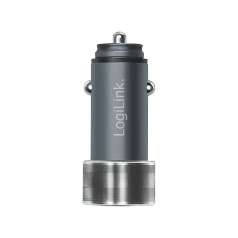 LogiLink Kfz-Ladegerät, grau / Kfz-Ladegerät / 1x USB-C PD / 1x USB-A QC3.0 / 36 W