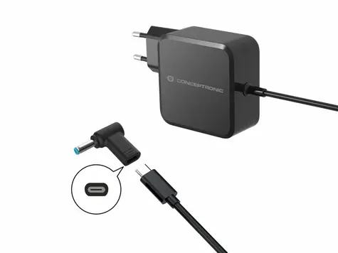 Conceptronic USB-C PD-Stromanschluss für DELL 4,5 x 3,0 mm, schwarz / Stromanschluss / PD 100 W / 18-20 V