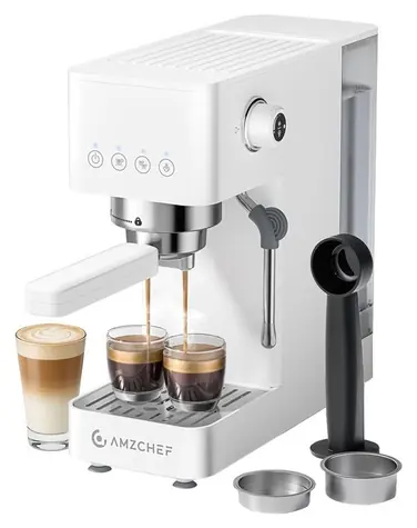 AMZCHEF CE-EM3131-WT weiß / Kaffeemaschine / Kolbensystem / 20 bar / 1350 W
