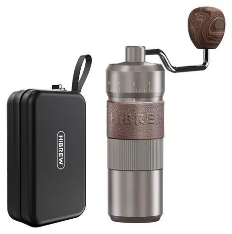 HiBREW G4B / Kaffeemühle / manuell / Mahlgrad einstellbar / Aluminium, Glas