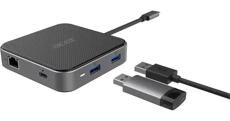 Acer 7-in-1 USB-C Dockingstation / Dockingstation / USB 4.0 / 2× USB-A 3.2 Gen2 / HDMI / DisplayPort / LAN