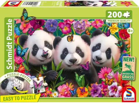 Schmidt Puzzle Panda Trio / 200 Teile / 43,2 x 29,1 cm