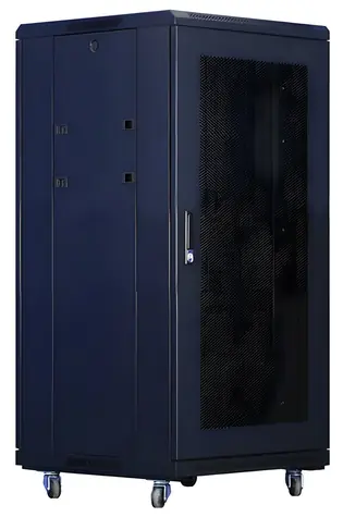 Xtendlan 18U/600x1000 schwarz / Rack-Schrank / 19" / perforierte Tür und Rückwand