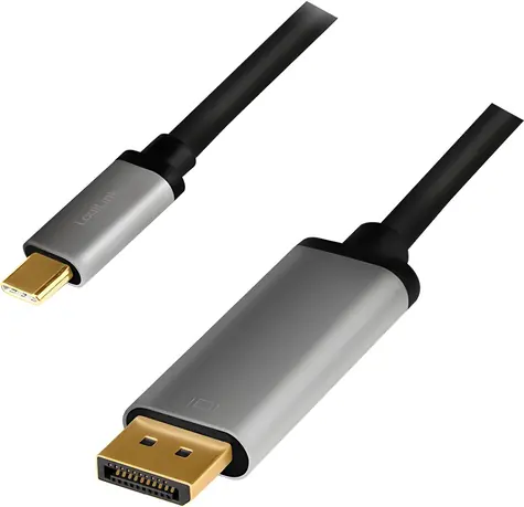 LogiLink CUA0100 schwarz-silber / USB-C-auf-HDMI-Kabel / 4K 3840 x 2160 60 Hz / 1,8 m