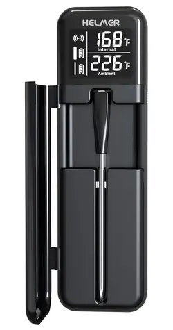 HELMER TM 27 schwarz / Küchenthermometer / Sonde / Bluetooth / -10 bis 100 °C / LCD-Display