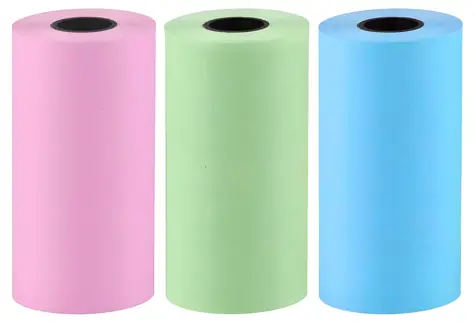 HELMER Rollen für Drucker TP01/TP02 / Etiketten auf Rollen / 55 x 25 mm / 3 Stück / farbig