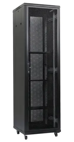 Xtendlan 47U/600x800 schwarz / Rack-Schrank / perforierte Tür und Rückwand