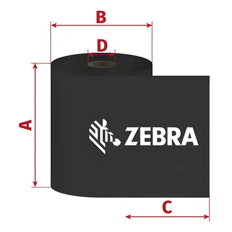 ZEBRA ZipShip 5319 / Klebeband / TTR / Wachs / 110 mm x 450 m / D25/OUT / 6 Stück