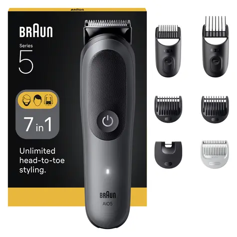 Braun Series 5 AIO5520 dunkelgrau / Rasierer / Schnellladefunktion / Lithium ION -Akku