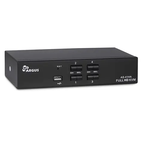 Inter-tech AS-41HA HDMI / KVM-Switch / 4 Ports / USB 2.0 / Audio 3,5 mm / max. 1920x1440