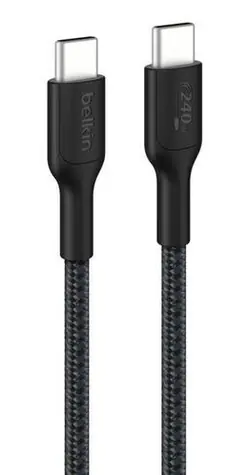 Belkin BOOST CHARGE Ladekabel, geflochten, USB-C auf USB-C, schwarz (CAB025HQ2MBK) / 240 W / 2 m
