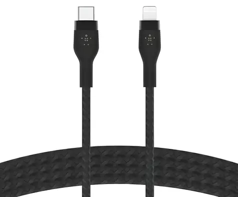 Belkin Flex CAA011bt2MBK schwarz / USB-C auf Lightning Kabel / 2 m / 15 W / MFi-zertifiziert