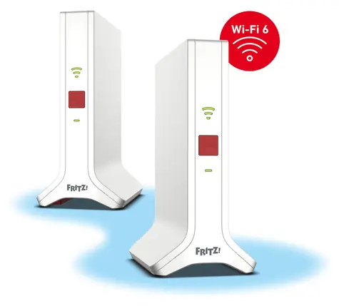 AVM FRITZ! Mesh Set 4200 (2 Stück) weiß / Mesh-System / Wi-Fi 6 / 4200 Mbit/s / 2,4 + 5 GHz / 2x LAN