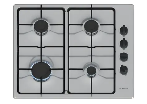 BOSCH PBP6B5K80 Serie 2 / Gaskochfeld / 58 cm / 4 Brenner / Edelstahl