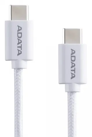 ADATA CACC-100PN-WH weiß / Kabel / USB-C - USB-C / PD 100 W / 1 m