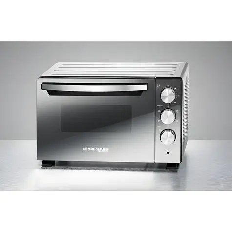 Rommelsbacher Bgs 1400 silber-schwarz / Mini-Backofen / 22 l / 1380 W / Ober-, Unter- und Umluftheizung