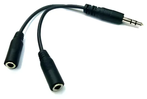 Logo / Audio-Splitter / 3,5-mm-Klinkenstecker - 2x 3,5-mm-Klinkenbuchse / Stereo / 0,2 m / schwarz