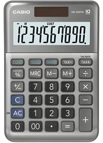 Casio MS 100 FM silber / Taschenrechner / Desktop / MwSt., Marge, %