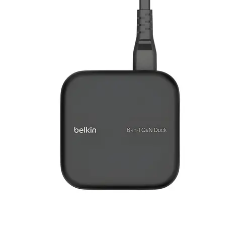 Belkin CONNECT INC018vfBK USB-C 6-in-1 Core GaN schwarz / USB-C-Hub / 130 W GaN / 96 W PD