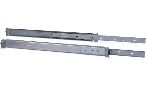 Inter-tech Teleskopschiene 2 HE 455 mm grau / Teleskopschiene / Einbautiefe 500-800 mm / Tragfähigkeit 30 kg