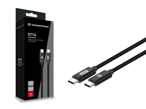 Conceptronic ETTA03B12 schwarz / USB-C-Kabel / USB-C - USB-C / PD 3.1 / 240 W / 480 Mbit/s / 1,2 m