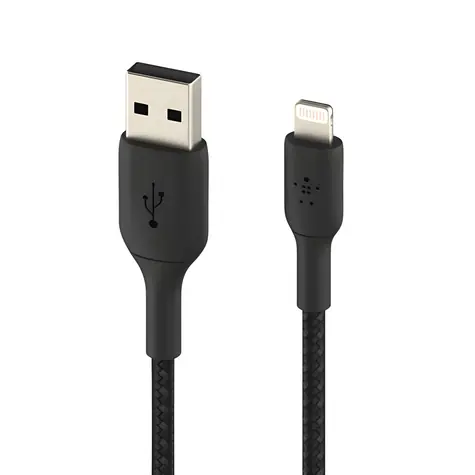 Belkin Lightning-Kabel USB-A 3 m schwarz / Lade- und Datenkabel / geflochten / MFi-zertifiziert