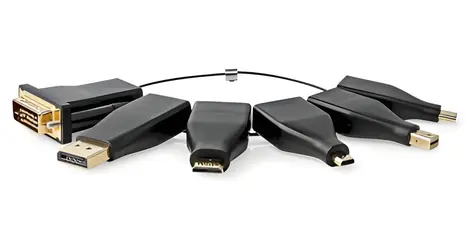 Nedis HDMI-Adapterring schwarz / Adapter / DisplayPort, DVI-D, Mini-HDMI, USB-C / 4K 60 Hz