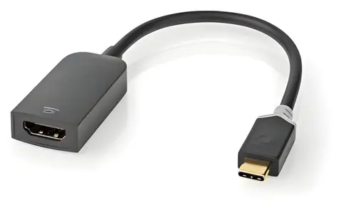 Nedis USB-C - HDMI-Adapter Anthrazit / Adapter / USB 3.2 Gen 1 / 4K 60Hz / Vergoldete Anschlüsse / 0,2 m