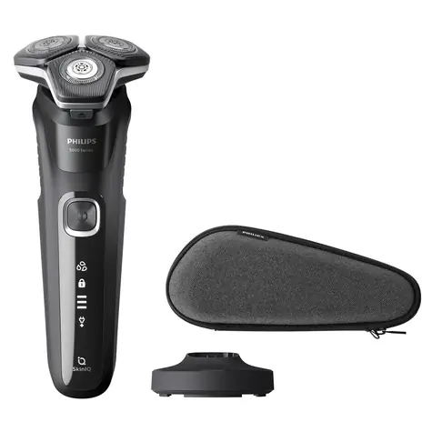 Philips Series 5000 S5898/35 schwarz / Herrenrasierer / Rotationsrasierer / Nass- und Trockenrasur / 60 Minuten Betriebsdauer