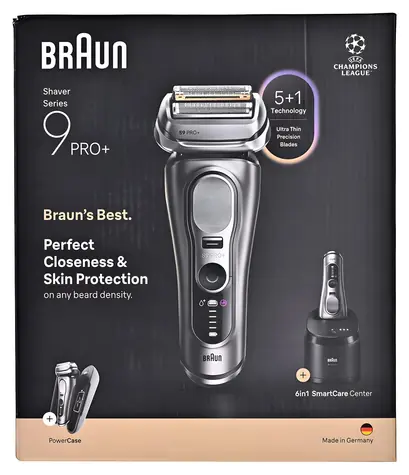 Braun Series 9 Pro+ 9675cc grau / Rasierer / Herren / Folienrasierer / Nass & Trocken / 60 Min. Betriebsdauer