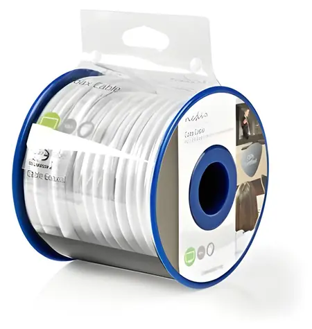 Nedis Koaxialkabel auf Rolle / 4G/LTE / 75 Ohm / 3-fach geschirmt / ECA / 10 m / Weiß