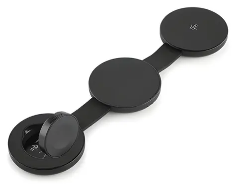 Aiino Clap schwarz / Kabelloses Ladegerät / 3-in-1 / Qi2