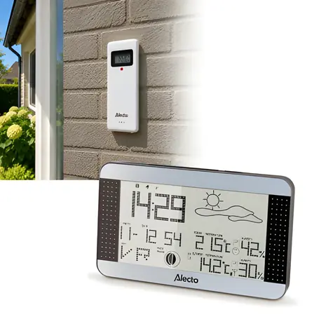 Alecto WS-1700 / Wetterstation / drahtloser Sensor / 7,7"-Display