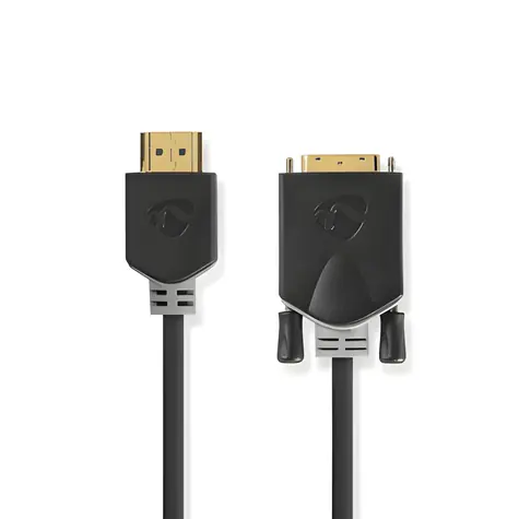 Nedis anthrazit / HDMI-DVI-D 24+1-Kabel / 1080p / Vergoldete Anschlüsse / 2 m