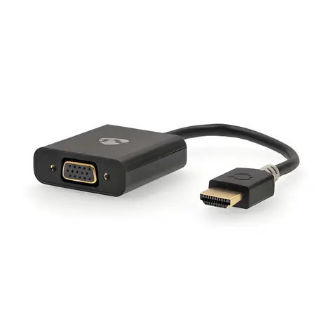 Nedis Adapter HDMI (M) - VGA/USB Micro-B/3,5-mm-Buchse anthrazit / Adapter / Vergoldete Anschlüsse / Gerade