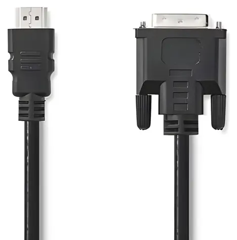 Nedis HDMI-DVI-D 24+1 Kabel, 2 m, Schwarz / Kabel / 1080p / Vernickelte Stecker / PVC