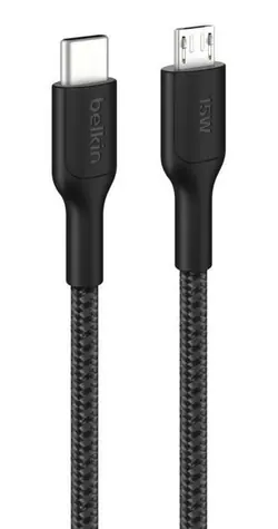 Belkin CAB026hq1MBK schwarz / Datenkabel / USB-C - Micro-USB / geflochten / 1 m