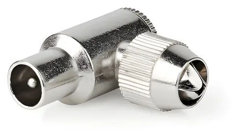 Nedis IEC-Stecker, 90° abgewinkelt / Stecker / 75 Ohm / vernickelt / Metall / 2 Stück