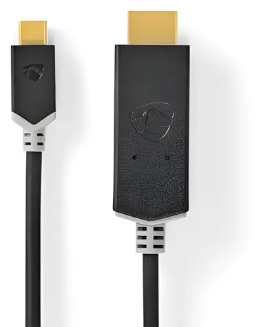 Nedis USB-C - HDMI 2m anthrazit / Adapter / USB 3.2 Gen 1 / 4K 60Hz / vergoldete Anschlüsse