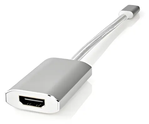 Nedis USB-C-zu-HDMI-Adapter, silber / Adapter / USB 3.2 Gen 1 / 4K@60Hz / Stromversorgung