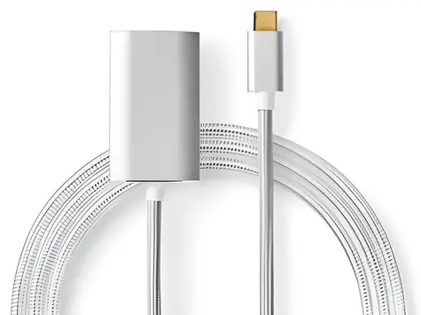 Nedis USB-C - HDMI silber / Adapter / USB 3.2 Gen 1 / Stromversorgung / 4K 60Hz / 2 m / Geflochten