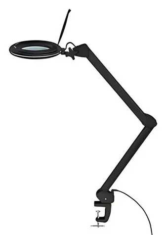 Goobay Schreibtischlampe mit Lupe, schwarz / Lampe / LED 10 W / dimmbar / Lupe 127 mm / 3 Dioptrien