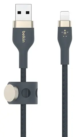 Belkin BOOST CHARGE PRO Flexkabel USB-A auf Lightning blau / 2 m