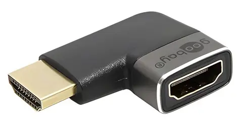 goobay / HDMI A(M)-HDMI A(F)-Adapter / Links abgewinkelt / 8K/60Hz / Vergoldete Anschlüsse
