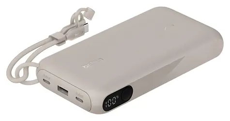Belkin BOOST CHARGE 20000mAh Sand / Powerbank / 20W PD / USB-C / mit Display
