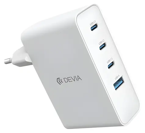 Devia Extreme Speed GaN weiß / Ladegerät / PD / 3x USB-C / 1x USB-A / 100 W